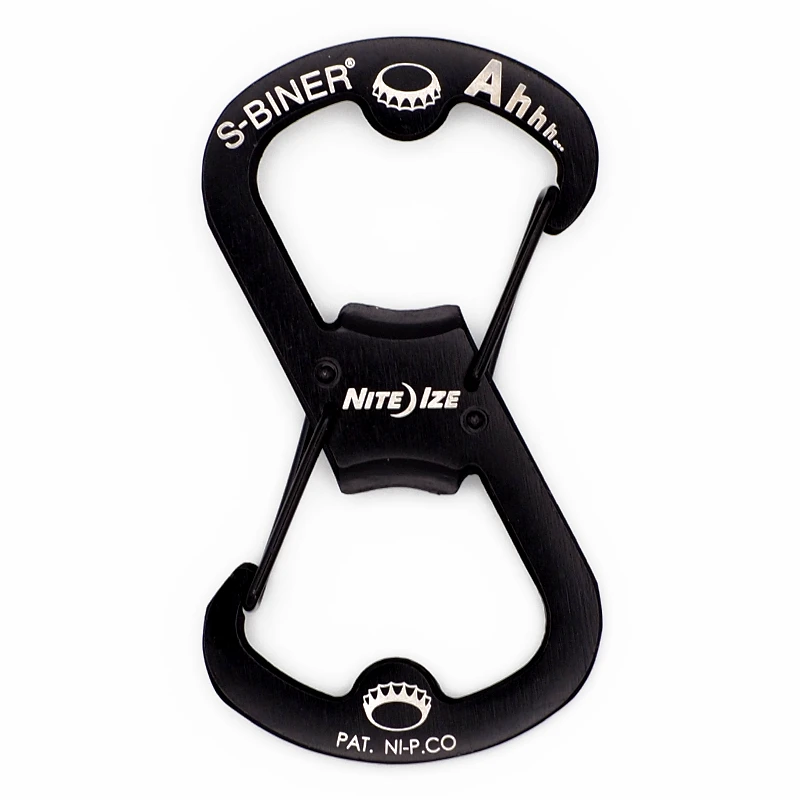 Nite Ize Ahhh…™ stainless steel bottle opener carabiner, color: black