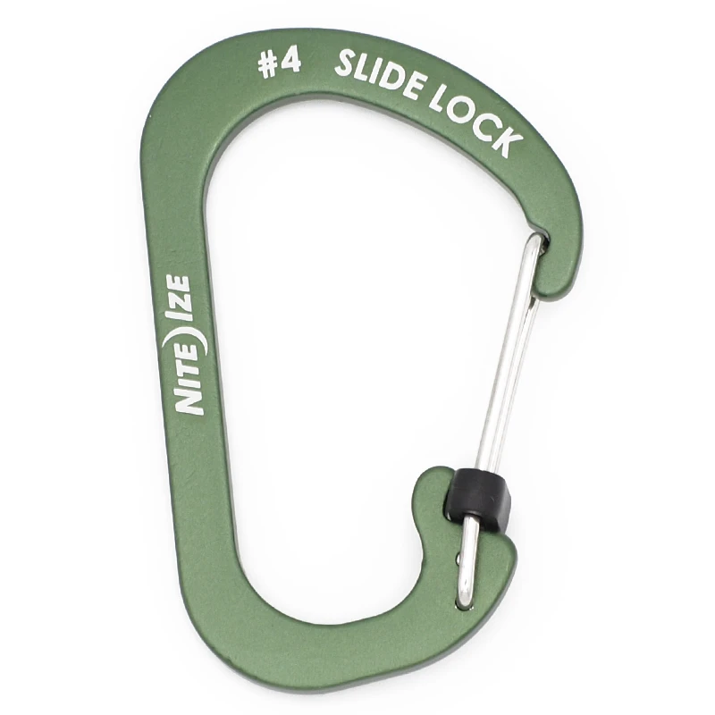 Nite Ize SlideLock® aluminum carabiner, color: olive